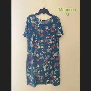 Teal, floral dress. Size- M   Brand- Maurices